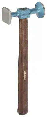 Picard Planishing Hammer with Larger Faces, Round and Square w/ Hickory Handle,