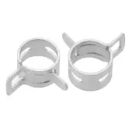 Steel Band Clamp 11mm Hose Tube Spring Clips Clamp Silver Manganese Steel 10Pcs