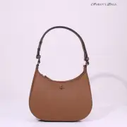 Tory Burch Emerson Saffiano Leather Shoulder Bag In Moose Brown