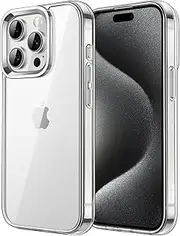 JETech Case for iPhone 15 Pro Max 6.7-Inch, Non-Yellowing Shockproof Phone Bumper Cover, Anti-Scratch Clear Back (Clear)
