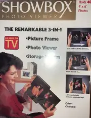 Showbox Photo Viewer Holds 40 Photos Soft White Slide-out Drawer -New Sealed Box