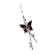 Y2k Butterfly Tassel Phone Chain Pendant Earphone Case Lanyard Strap Bag Decor