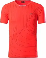 [jeansian] Men's Sports Wicking Breathable Quick Dry Short Sleeve T-Shirts Tee Tops Running Training LSL189
