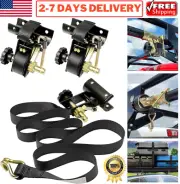 Round Tube Mount Truck Roof Ladder Rack Ratchet Lock Straps Cargo Buckle J-Hook