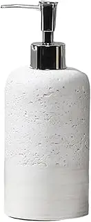 Stone Liquid Soap Dispensers with Silver Pump Beige Refillable Hand Dish Lotion Soap Dispenser Rustic Soap Pump Shampoo Bottles for Bathroom Kitchen Countertop Soap Dispenser