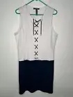 Lauren Ralph Lauren Lace Up Dress Women's Size Large Color Block Stretch NWT