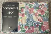 Springmaid Floral Impact King Flat Sheet Gladys Daneman Luxury Percale NIP