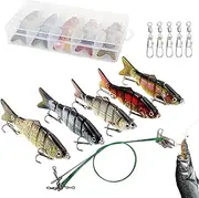 Fruusv Swim Bait - 5X Artificial Swimbait with Multi Joints,Saltwater Fish Tackle Kit, Animated Lure, Slow Sinking, Hard Fishing Lures for Saltwater
