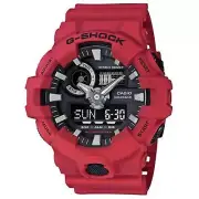 Casio Men's Watch G-Shock Quartz Black Analog-Digital Dial Red Strap GA700-4A