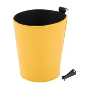 Car Trash Can Hanging Front Rear Seats Faux Leather Trash Bin Yellow 1 Pcs