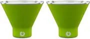 SNOWFOX Fun Collection Insulated Stainless Steel Martini and Margarita Cocktail Glass, Set of 2, Lime