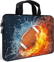 AMARY14 15 15.4 15.6 inch Laptop Handle Bag Computer Protect Case Pouch Holder Notebook Sleeve Neoprene Cover Soft Carrying Travel Case for Dell Lenovo Toshiba HP Chromebook ASUS Acer (Football)