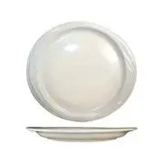 York American White 10-7/8" x 10" Ceramic Platter - 2 Dz