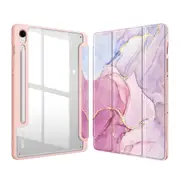 MCC For Samsung Galaxy Tab S9 FE 10.9" Case Cover Clear Back Marble X510 X516 [Pink]