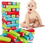 Tumbling Timbers Block Wooden Stacking Game Colored Cartoon Plastic Building Blocks Board Educational Toy Games