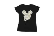 Mickey Mouse Womens/Ladies Chamomile Head Cotton T-Shirt (Black) - UTBI52846
