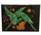 24" x 18'' black Marble coffee Center wall panel parrot design Table Top Inlay
