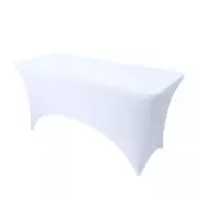 Just Party Linen 4ft Rectangular Lycra/Spandex Tablecloth - White 1.2m