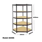Brand New Garage storage Corner Unit Shelf 5 Tier MDF Black Shelving G045K-H