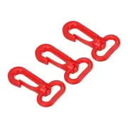 3pcs Plastic Swivel Snap Hook Lobster Clasp Buckle for Webbing Strap Red
