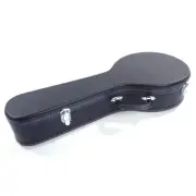 Hardshell A-Style Microgroove Pattern Leather Wood Mandolin Case Black --