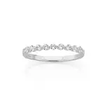 Silver Prong-set Cz Stacker Ring Size M in Clear