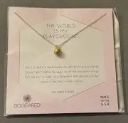 DOGEARED The World Is My Playground 14K Gold Plated Sphere Crystals Necklace New