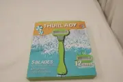 THURLADY 5 BLADES 12 COUNT LADIES RAZORS-NEW *GREEN COLOR*