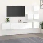 Wall-mounted TV Cabinet Engineered Wood TV Stand High Gloss White/White vidaXL