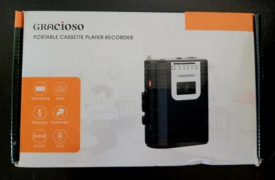 Gracioso Portable Cassette Player Recorder - Black