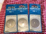 3 Pc Olds Rotary Cutter Spare Blade RB-1 "RTY-2/G" 45mm New in sealed Pkg