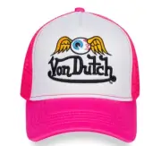 Von Dutch Trucker Hat Hot Pink Flying Eyeball Snapback Cap Free Shipping