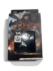 Q-Workshop Dragons White Black 7 Piece Dice Set NEW-FREE SHIPPING!