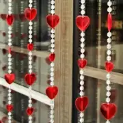 Beaded Curtain Doorways Acrylic Hanging Heart Shape Door Beads String Curtain...