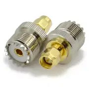 PL-259 SO-239 UHF Female to SMA Male Plug RF Coax Radio Adapter Barrel Connector
