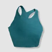 $68 Beyond Yoga Women's Blue Spacedye Focus Cropped Tank Plus Size 1X