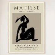 Galrie Henri Matisse Black Silhouette Art Print from Galerie Berggruen & Cie, Wood Frame, 50 x 70cm (20 x 28inch)