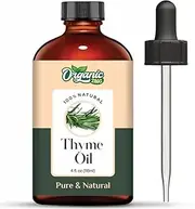 Organic Zing Thyme (Thymus Vulgaris) Oil | Pure & Natural Essential Oil for Aroma, Diffusers, Skincare & Massage - 118ml/3.99fl oz