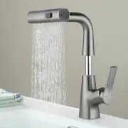 Pull Out Basin Faucet 360° Rotatable 304 Stainless Steel Kitchen Sink Mixer Tap with Pull Out Sprayer Hot And Cold Dual