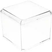 Pioneer Plastics 028C Clear Square Plastic Container, 3.75" W x 3.0625" H