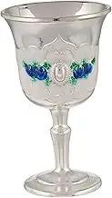 LALADEFIEE Medieval Floral Embossed Metal Wine Goblet Miniature Shot Glass for Liquor