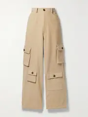 [The Frankie Shop] The Frankie Shop - Hailey Wool-blend Felt Tapered Cargo Pants - Beige - large large Neutrals