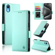 Wallet Case for IPhone XR,Slim Protective Shockproof Case With Card Holder,Premium PU Leather Kickstand-Light Green