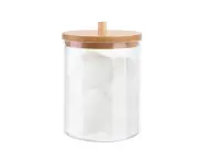 Cotton swab storage box portable round container two-in-one household makeup cotton puff storage cotton swab makeup remover Cotton Box