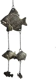Iron Doorbell Home Retro Decoration Ornaments Ornaments Cast Iron Crafts Floating Fish Retro Doorbell Iron Wall Bell Door Decoration (Color : Brass, Size : One Size)