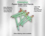 Pastel Green, Mini Golf Pencils, Bridal Shower, Baby Shower, Save The Date