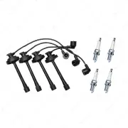 Bosch Ignition Leads + 4x Denso Iridium Power Spark Plugs for Toyota Spacia SR40