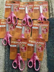 8X New Fiskars 5 Inch Classic Blunt Tip Safety Edge Kids Scissors ~ Pink Floral