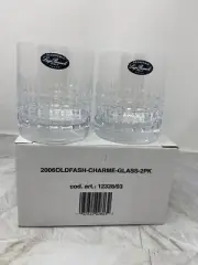 Luigi Bormioli Italy Crystal Whiskey Glasses Mixology Textured Glass Clear Set 2