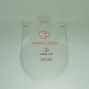 Lab Straight 3 Necks Round Bottom Flask 500mL,Center 19/22,Sides 14/20